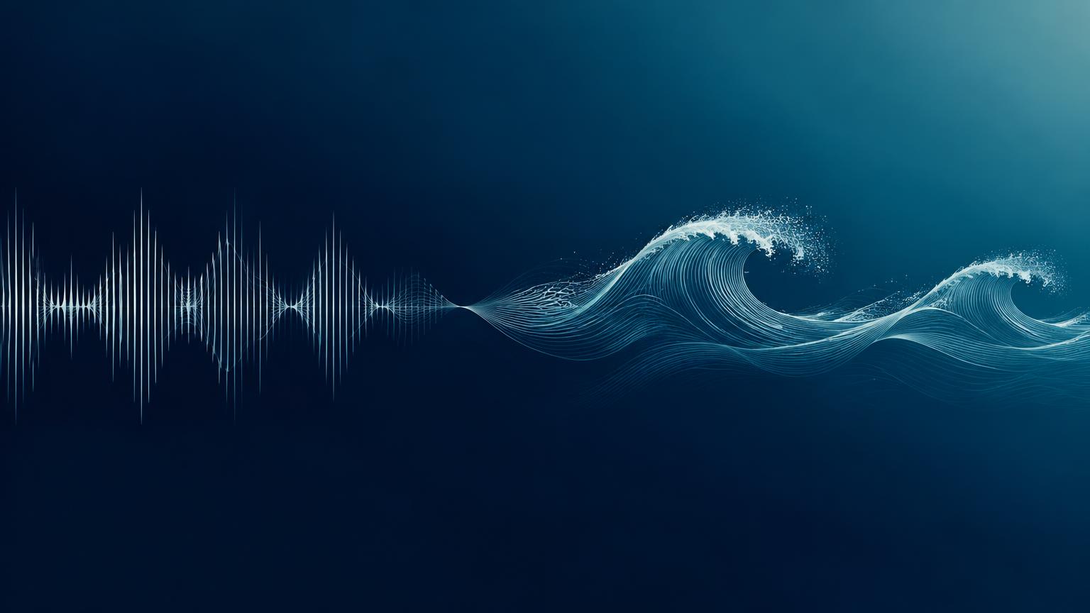 Sound waves dissolving into ocean waves